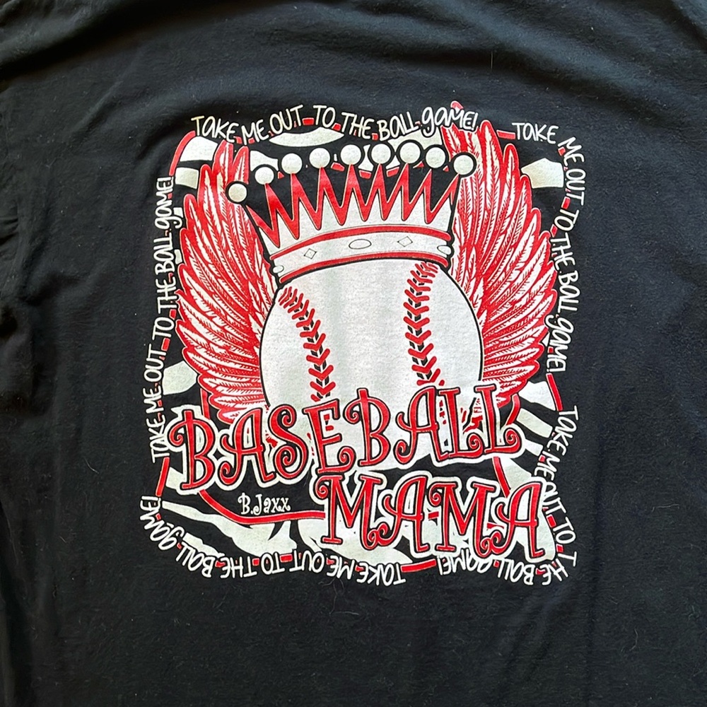Baseball mama shirt, size large